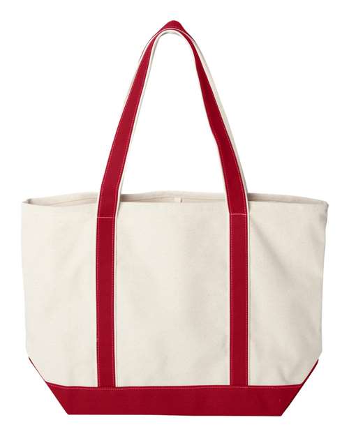 Liberty Bags 8872 Carmel Classic XL Cotton Canvas Resort Tote - Natural/ Red - back