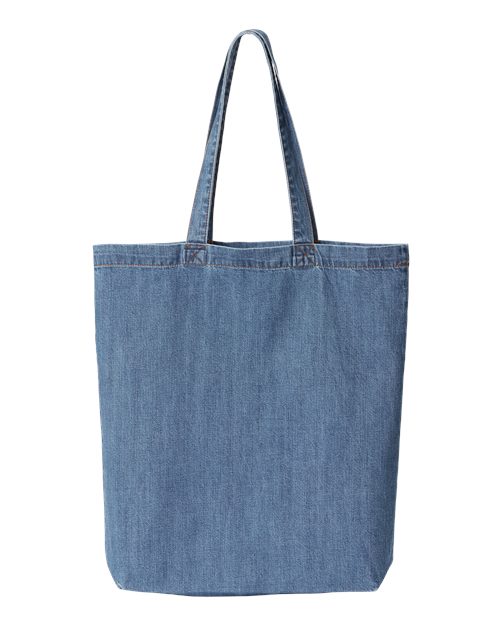 Liberty Bags 7761A Cotton Denim Gusseted Tote Bag - Light Blue Denim - front