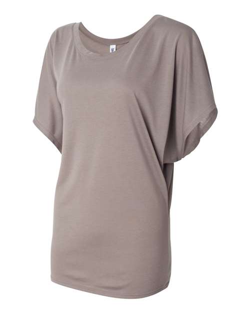 BELLA + CANVAS 8821 Women’s Flowy Draped Dolman Tee - Pebble Brown - side