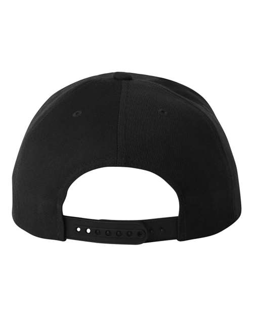 YP Classics 6089M Premium Flat Bill Snapback Cap - Black - back