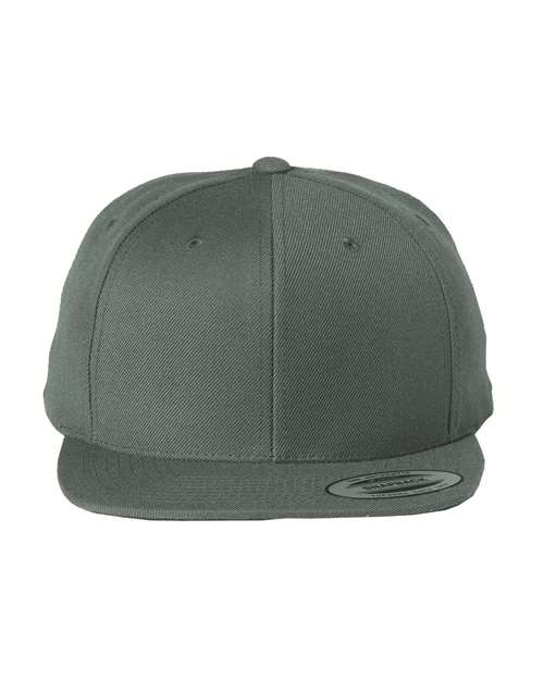 YP Classics 6089M Premium Flat Bill Snapback Cap - Dark Grey - front