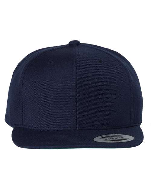 YP Classics 6089M Premium Flat Bill Snapback Cap - Navy - front