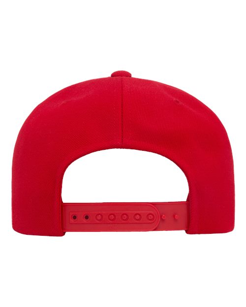 YP Classics 6089M Premium Flat Bill Snapback Cap - Red - back