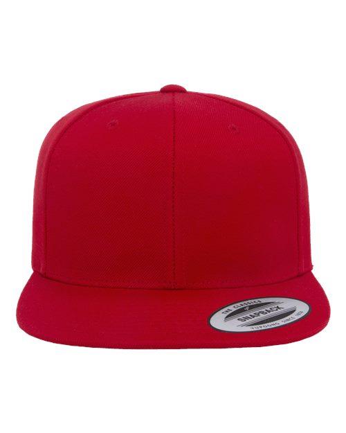 YP Classics 6089M Premium Flat Bill Snapback Cap - Red - front