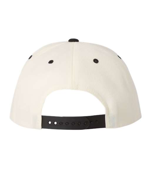 YP Classics 6089M Premium Flat Bill Snapback Cap - Natural/ Black - back