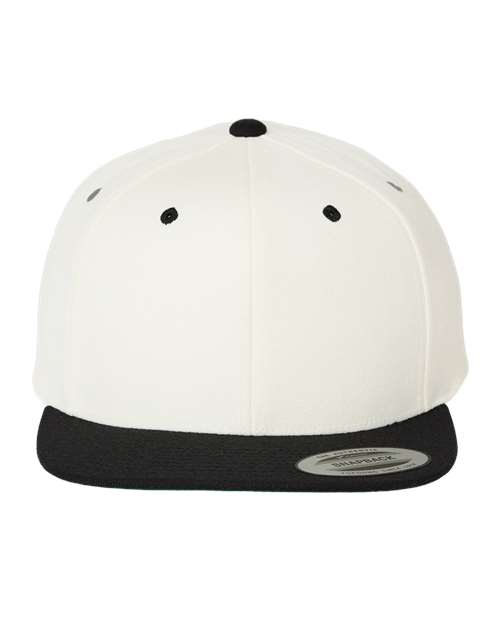 YP Classics 6089M Premium Flat Bill Snapback Cap - Natural/ Black - front