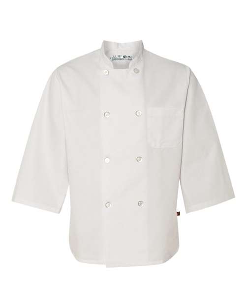 Chef Designs 0402 Three-Quarter Sleeve Chef Coat - White - front