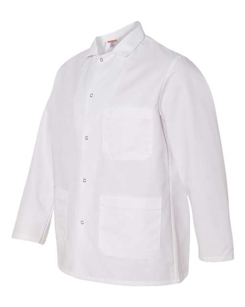 Chef Designs 0406 Gripper Front Short Butcher Coat - White - side