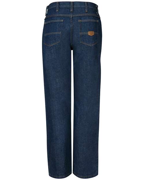 Red Kap PD60 Men's Authentic Relaxed Fit Jeans - Prewashed Indigo - Unhemmed - back
