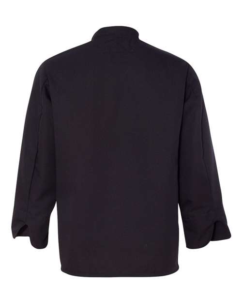 Chef Designs 0425 Ten Pearl Button Black Chef Coat - Black - back