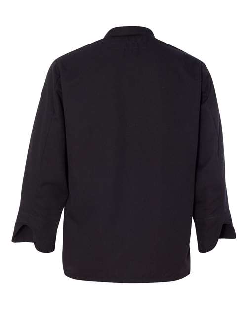 Chef Designs 0427 Black Knot Button Chef Coat - Black - back
