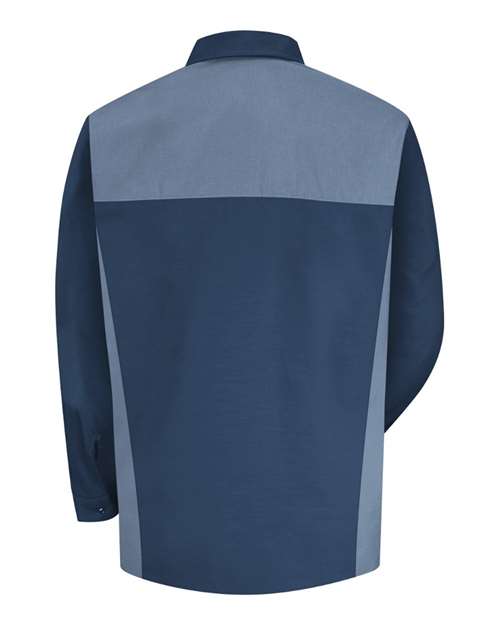 Red Kap SP18 Men's Motorsports Shirt - Navy/ Postman Blue - back
