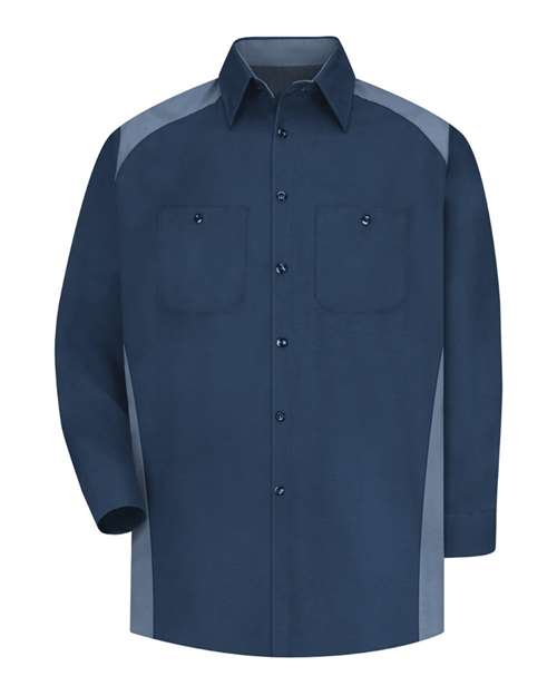 Red Kap SP18 Men's Motorsports Shirt - Navy/ Postman Blue - front