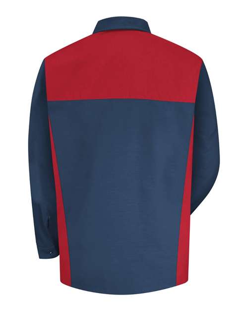 Red Kap SP18 Men's Motorsports Shirt - Navy/ Red - back