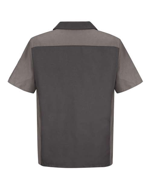 Red Kap SY20 Men's Short Sleeve Automotive Crew Shirt - Charcoal/ Grey - back