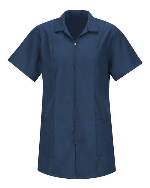 Red Kap KP43 Women's Zip Front Smock - Navy - front