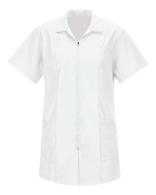Red Kap KP43 Women's Zip Front Smock - White - front