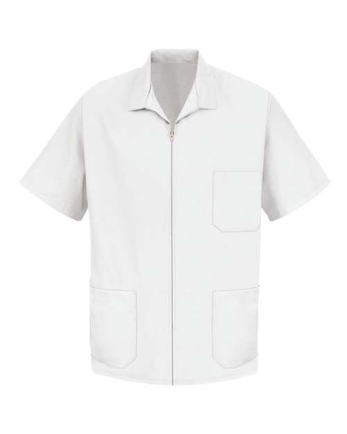 Red Kap KP44 Unisex Zip-Front Smock - White - front