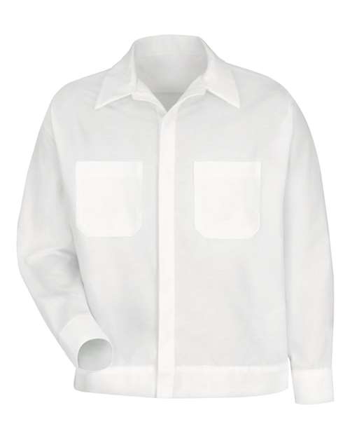 Red Kap SP35 Men's Button-Front Shirt Jacket - White - front