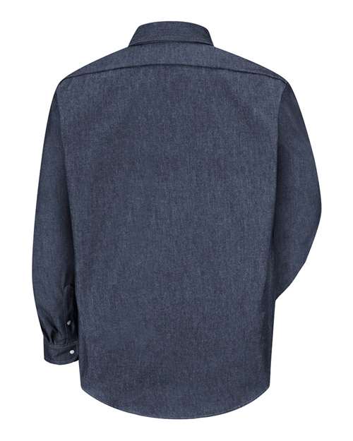 Red Kap SD78 Men's Deluxe Denim Long Sleeve Shirt - Denim - back