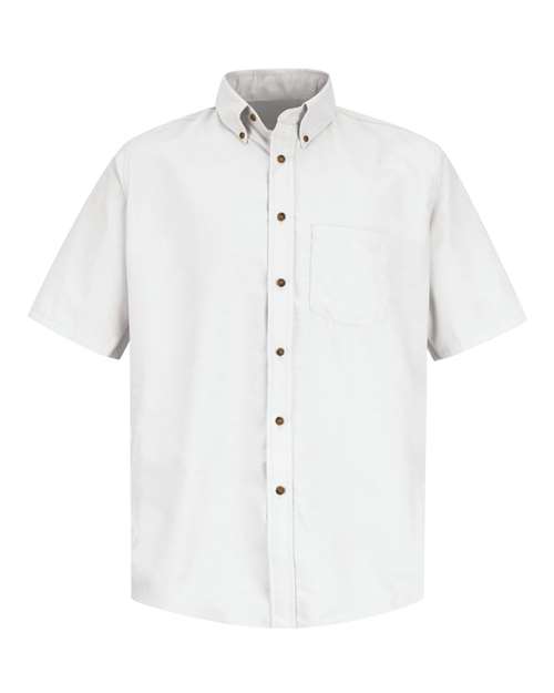 Red Kap SP80 Men's Poplin Short Sleeve Dress Shirt - White - front