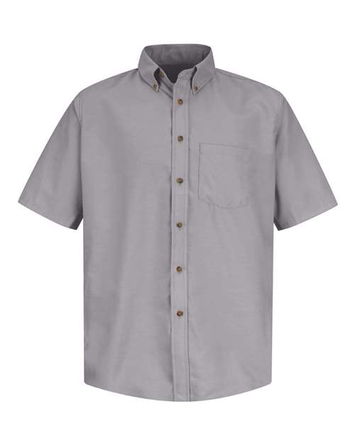 Red Kap SP80 Men's Poplin Short Sleeve Dress Shirt - Silver - front