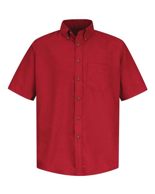 Red Kap SP80 Men's Poplin Short Sleeve Dress Shirt - Red - front