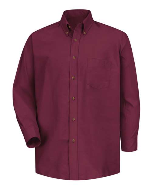 Red Kap SP90 Men's Poplin Dress Shirt - Burgundy - front