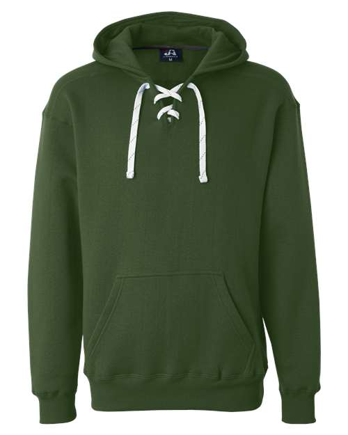 J. America 8830 Men's Sport Lace Hooded Sweatshirt - Forest - front