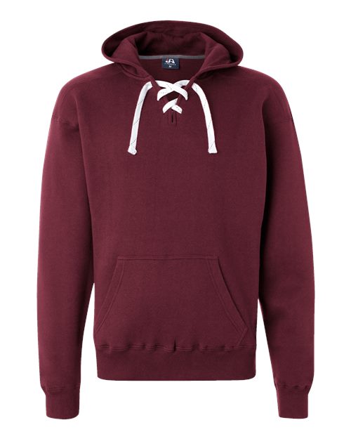 J. America 8830 Men's Sport Lace Hooded Sweatshirt - Maroon - front