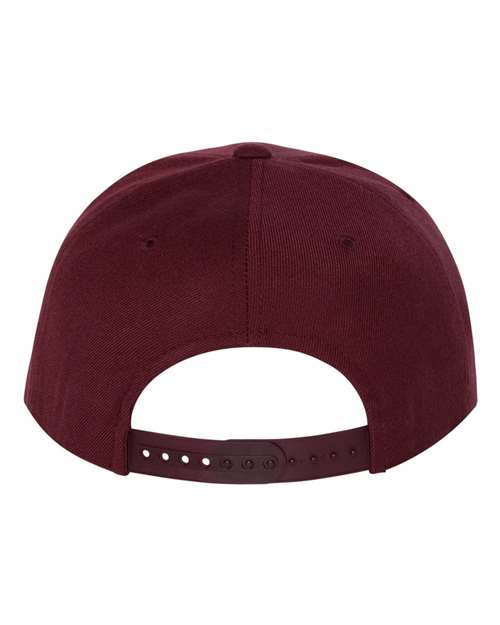 YP Classics 6089M Premium Flat Bill Snapback Cap - Maroon - back