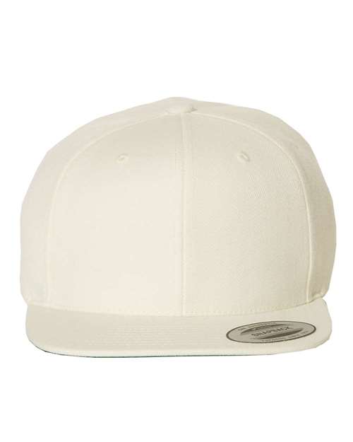 YP Classics 6089M Premium Flat Bill Snapback Cap - Natural - front