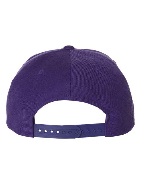 YP Classics 6089M Premium Flat Bill Snapback Cap - Purple - back