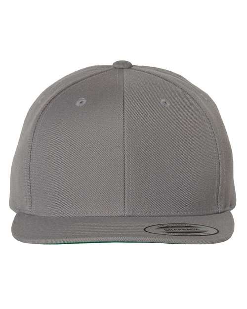 YP Classics 6089M Premium Flat Bill Snapback Cap - Silver - front