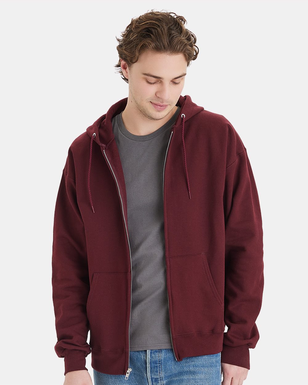 Hanes F280 Unisex Ultimate Cotton® Full-Zip Hooded Sweatshirt - style