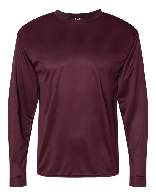 C2 Sport 5104 Unisex Performance Long Sleeve T-Shirt - Maroon - front