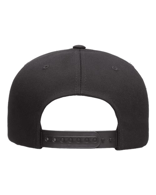 YP Classics 6007 Five-Panel Cotton Twill Snapback Cap - Black - back