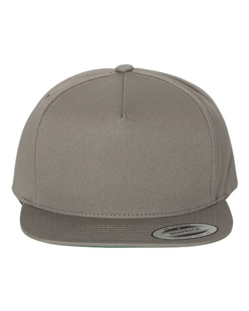 YP Classics 6007 Five-Panel Cotton Twill Snapback Cap - Grey - front