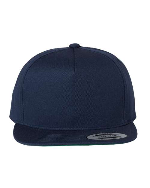 YP Classics 6007 Five-Panel Cotton Twill Snapback Cap - Navy - front