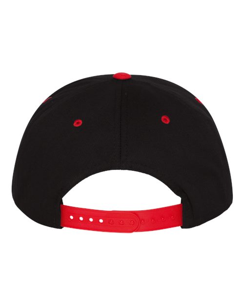 YP Classics 6007 Five-Panel Cotton Twill Snapback Cap - Black/ Red - back