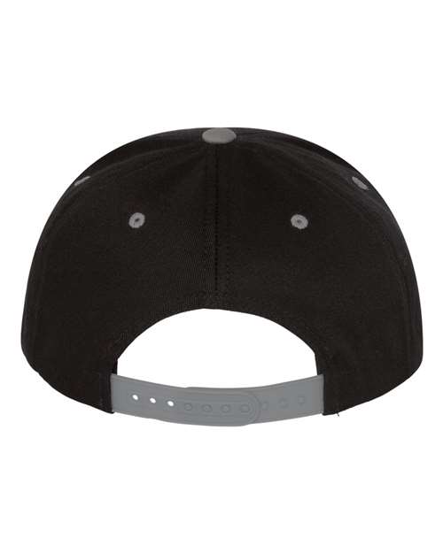 YP Classics 6007 Five-Panel Cotton Twill Snapback Cap - Black/ Grey - back