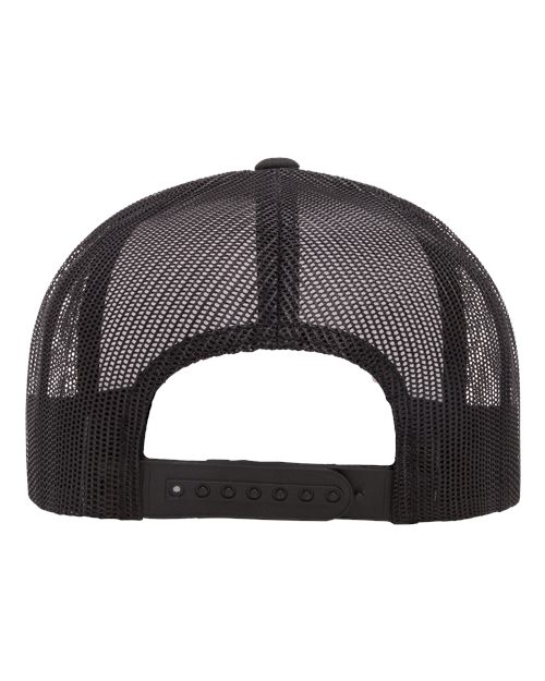 YP Classics 6006 Classic Five-Panel Trucker Cap - Black/ White/ Black - back