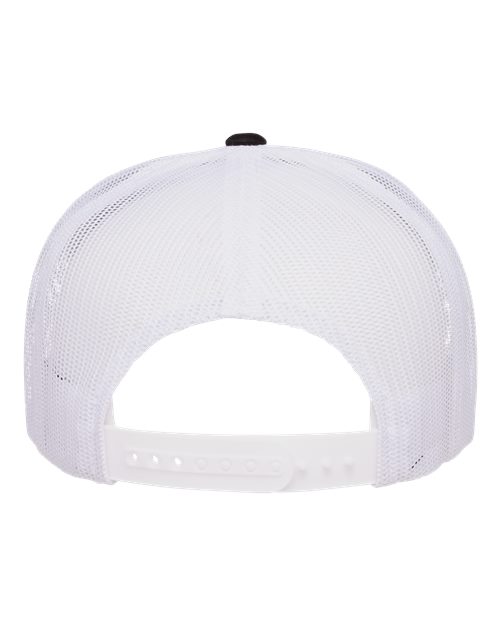 YP Classics 6006 Classic Five-Panel Trucker Cap - Black/ White - back