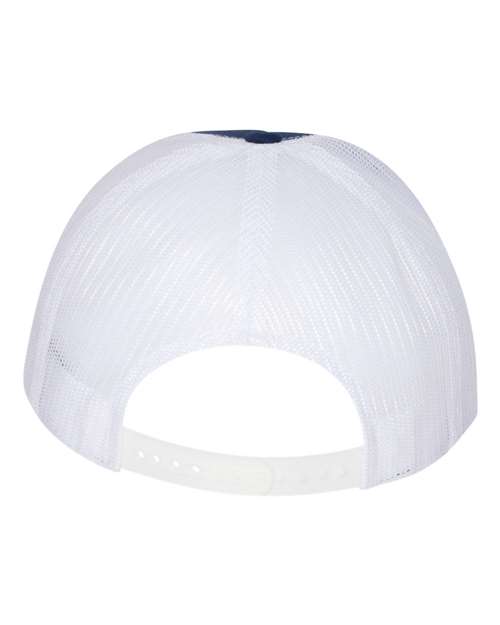 YP Classics 6006 Classic Five-Panel Trucker Cap - Navy/ White - back