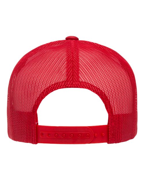 YP Classics 6006 Classic Five-Panel Trucker Cap - Red/ White/ Red - back