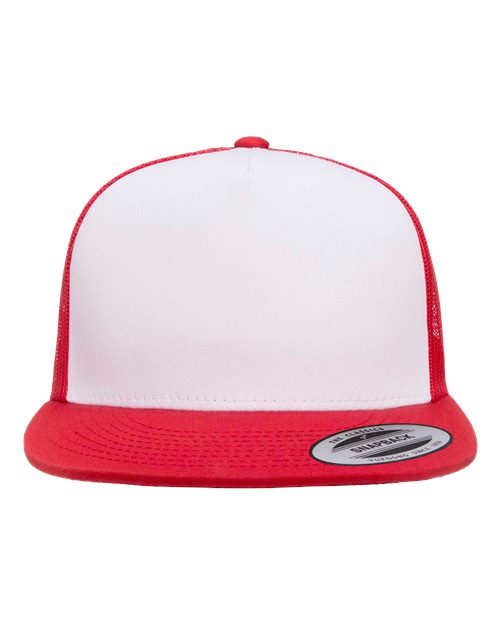 YP Classics 6006 Classic Five-Panel Trucker Cap - Red/ White/ Red - front