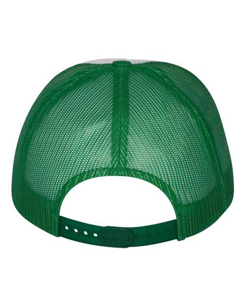 YP Classics 6006 Classic Five-Panel Trucker Cap - Kelly/ White/ Kelly - back