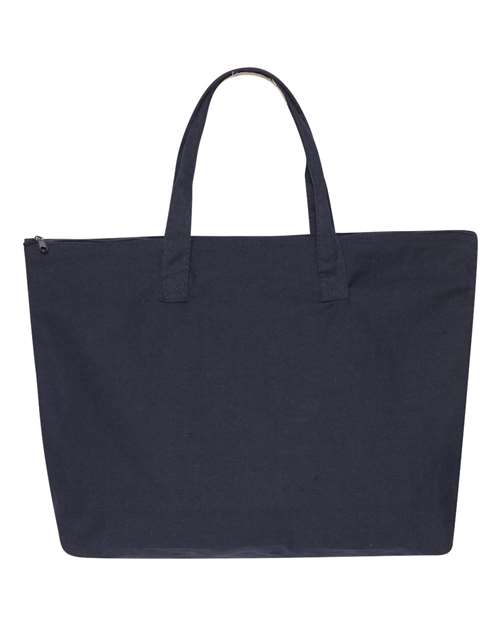 Liberty Bags 8863 Tote with Top Zippered Closure - Navy - back