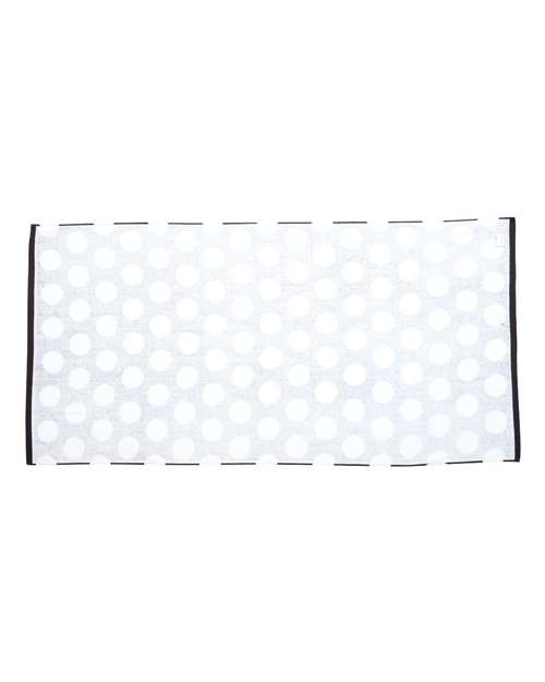 Carmel Towel Company C3060P Polka Dot Velour Beach Towel - Black - back