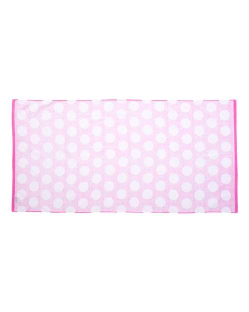 Carmel Towel Company C3060P Polka Dot Velour Beach Towel - Hot Pink - back